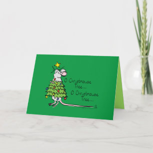 Carte Drôle Souris Noël Arbre mignon Dessin