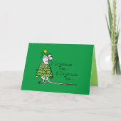 Carte Drôle Souris Noël Arbre mignon Dessin (Devant)