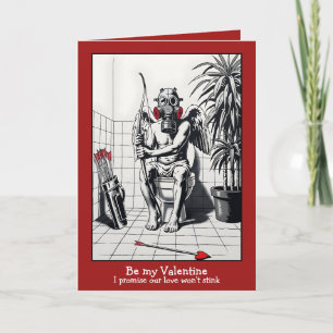 Carte drôle “Soyez mon Valentin” - Style pochoir