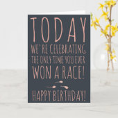 Carte Drôle sperme course rose or script heureux anniver (Fleur jaune)