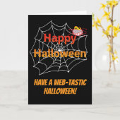 Carte Drôle Spider sur le web d'Halloween (Fleur jaune)
