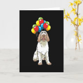 Carte Drôle Spinone Italiano Dog Avec Ballons (Fleur jaune)