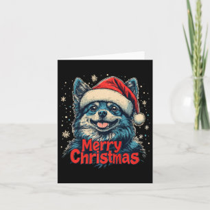 Carte Drôle Spitz Santa Hat Joyeux Noël Noël Joyeux Noël