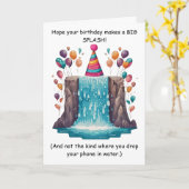 Carte Drôle Splash Anniversaire Goofy Humour Amusant ! (Fleur jaune)