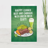 Carte Drôle St. Patrick's Day Corned Beef and Cabbage (Devant)