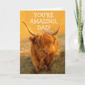 Carte Drôle Steer pour papa Anniversaire (Devant)