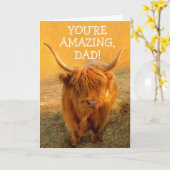 Carte Drôle Steer pour papa Anniversaire (Fleur jaune)