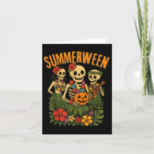 Carte Drôle Summerween Skeletons Luau Party Halloween Be