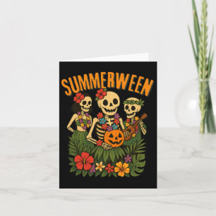 Carte Drôle Summerween Skeletons Luau Party Halloween Be
