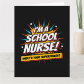 Carte Drôle Superpower School Infirmière Appréciation (Devant)