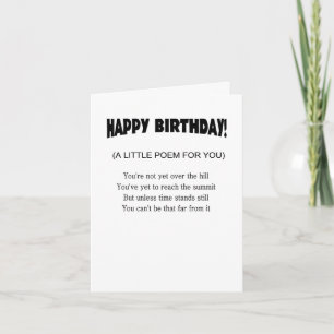 Carte drôle sur la colline voeu d'anniversaire