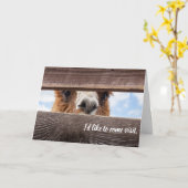 Carte drôle sur une visite à leur rendre. (Fleur jaune)