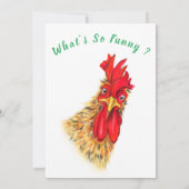 Carte Drôle surpris Curieux Rooster - Joyeux Anniversair (Dos)