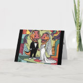 Carte Drôle T-rex Dinosaur Mariée et Mariage de chambre  (Devant)