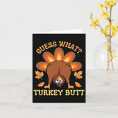 Carte Drôle Thanksgiving Devine What Turkey Butt (Fleur jaune)