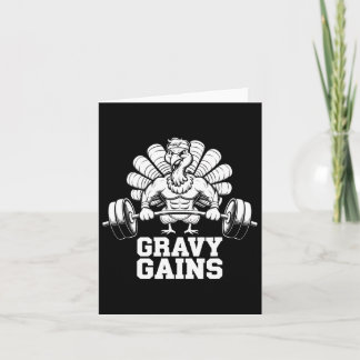 Carte Drôle Thanksgiving Turquie Gravy Gains Motivation
