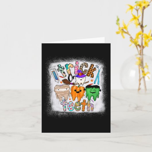 Carte Drôle Tour de Trick Or Teeth Dentiste Istant Hallo (Fleur jaune)