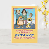 Carte Drôle Tout le monde est extra Nice anniversaire (Fleur jaune)