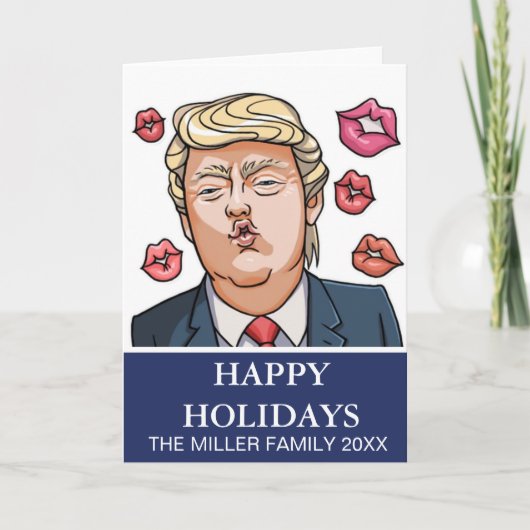 Carte Drôle Trump Happy Holiday Card (Devant)