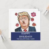 Carte Drôle Trump Happy Holiday Card (Devant/Arrière en situation)