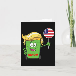 Carte Drôle Trump Mega Cartoon Poubelle Drapeau Américai