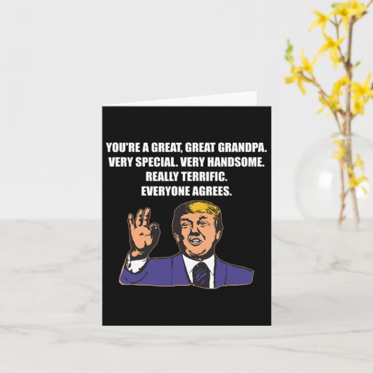 Carte Drôle Trump Meilleur Grand-Père Jamais Tout Le Mon (Fleur jaune)