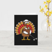 Carte Drôle Turquie Avec Golf Thanksgiving Golf (Fleur jaune)
