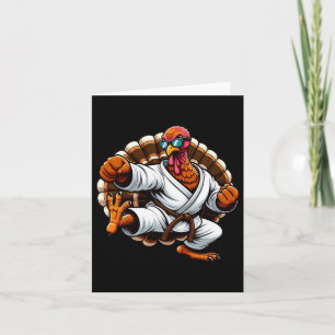 Carte Drôle Turquie Thanksgiving Karate Judo Martial Art