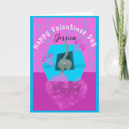Carte Drôle Valentine de la boîte de chat