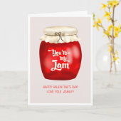 Carte Drôle valentine Jam citation beige 3 photos collag (Fleur jaune)