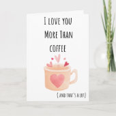 Carte Drôle Valentine Je T'Aime Plus Que Café Plié (Devant)