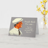 Carte Drôle Vintage et Vain Gentleman (Fleur jaune)