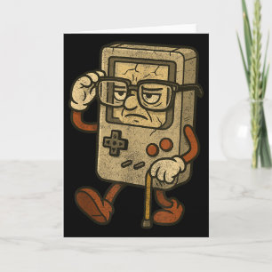 Carte Drôle Vintage Vieux Joueur Rétro Jeu Vidéo Ancien