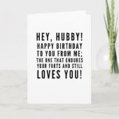 Carte Drôle voeux d'anniversaire sarcastique pour mari (Devant)