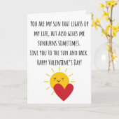Carte Drôle Vous êtes mon soleil Saint Valentin plié (Fleur jaune)
