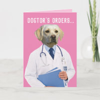 Drôle Yellow Lab Docteur ordres guérir et se tirer