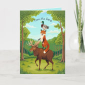 Carte Drôles d'animaux de la forêt s'empilent vous manqu (Devant)