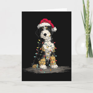 Carte Drôles de Bernedoodle Graphiques de Noël Chien Lum