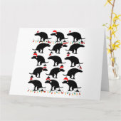 Carte Drôles de chiens qui font caca pour Noël (Fleur jaune)