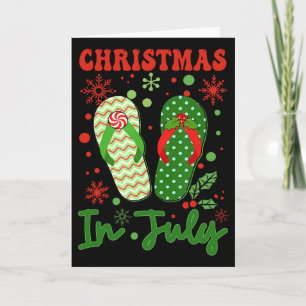 Carte Drôles de tongs Noël en juillet Xmas Vacances à la