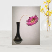 Carte Drooping Rose Daisy dans Vase (Fleur jaune)