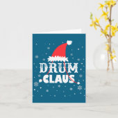 Carte Drum Claus Santa Christmas Drummer Long Sleeve  (Fleur jaune)