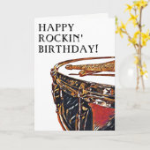 Carte Drumday Anniversaire Snare Drumstick Rock Music C (Fleur jaune)