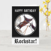 Carte Drummer Birthday Drum Rockstar Musician Drummer C (Fleur jaune)