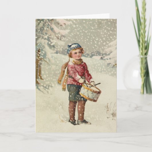 Carte Drummer Boy | Noël vintage (Devant)