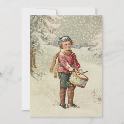 Carte Drummer Boy | Noël vintage (Devant)