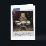 Carte Drummer Cat Funny Birthday Card<br><div class="desc">Éclairez tout amoureux des chats anniversaire avec ce félin fantaisiste et amusant !</div>