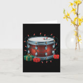 Carte Drummer Drum Xmas Éclairage Père Noël Drum musical (Fleur jaune)