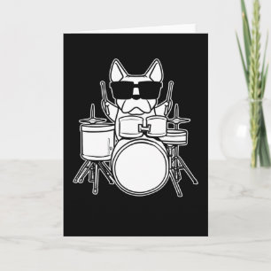 Carte Drummer Drummer Chien avec tambours