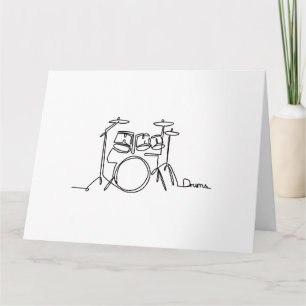 Carte Drummer Music Design Drums One-Line